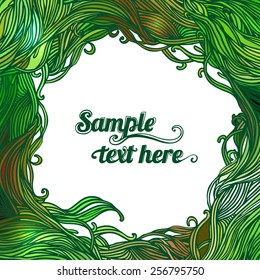 Decorative frame of hair or wave pattern. Abstract vector background.