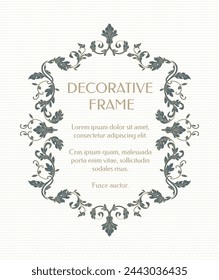 Decorative frame. Hand drawn classic pattern.