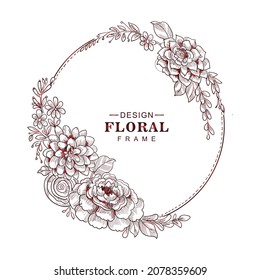 Decorative frame with hand drawn composition card design