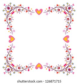 decorative frame with hearts