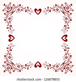 decorative frame with hearts