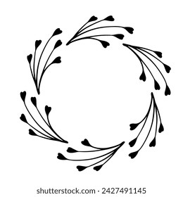 Decorative frame with hearts. Simple for Valentine's Day decor. Vector graphics.