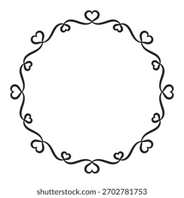 Decorative frame with hearts. Vector illustration