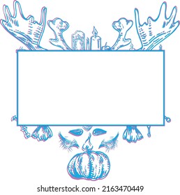 Decorative frame with horns and candles