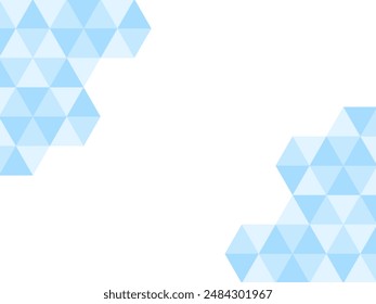 Decorative frame illustration with light blue hexagonal tiles laid diagonally