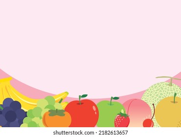 Decorative frame illustrations of various fruits