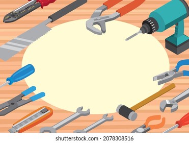 Ilustraciones de cuadros decorativos de diversas herramientas