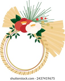 Decorative frame of Japanese New Year's shimenawa decoration