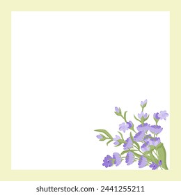 Marco decorativo de flores de lavanda para su diseño. Ilustración vectorial sobre fondo blanco.