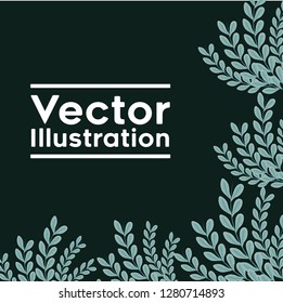 decorative frame with leafs plants pattern