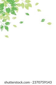 Marco decorativo con hojas y ramas, ilustración vectorial.