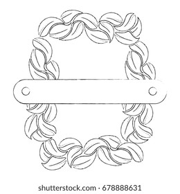 decorative frame with leaves icon