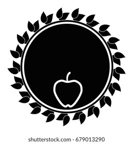 decorative frame with leaves icon