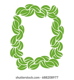 decorative frame with leaves icon