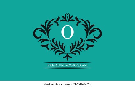 Decorative frame with the letter O. Luxurious pattern. Decorative elements for registration of trademarks, logos, invitations, hotels, shops, heraldry.