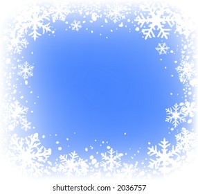 decorative frame with lots of snowflakes, ideal for christmas cards