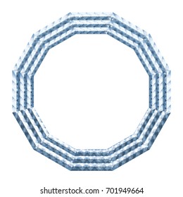 Decorative frame of luxurious texture like 12-sided blue diamond, frame, vector data
