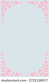 Decorative frame made of small pink heart