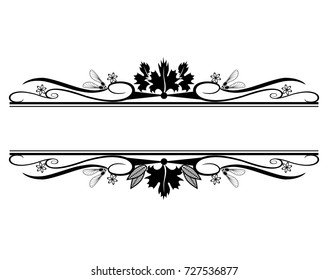 Decorative frame with maple leaves. Vector Illustration.
