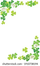 Decorative frame material of white clover with the image of spring