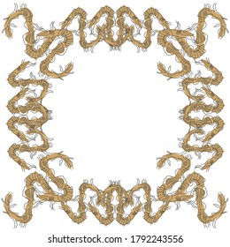 Decorative frame from the number 2. Pattern on the base of the initial from the roots of the tree