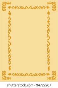 decorative frame on brown background. vector