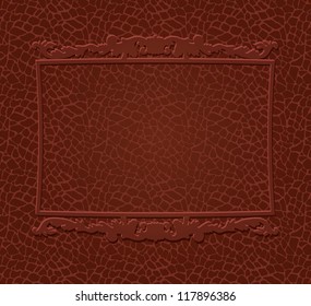 Decorative frame on brown skin texture