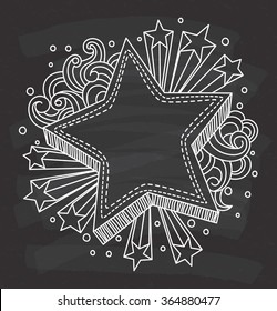 decorative frame on chalkboard background