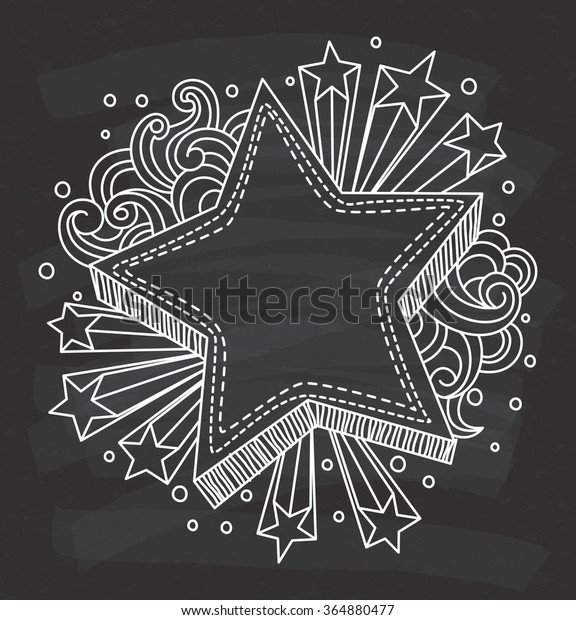 Decorative Frame On Chalkboard Background Stock Vector Royalty