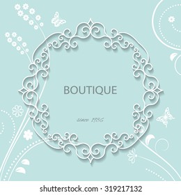 Decorative frame on floral background.
