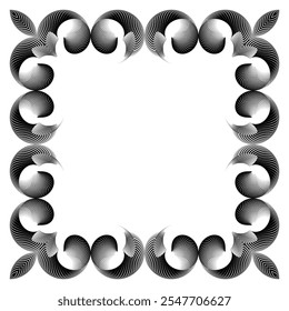 decorative frame, op art creative pattern, vector design element