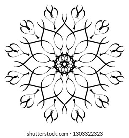 Decorative frame for ornament and design.A template for printing postcards, invitations, books, for textiles, engraving, wooden furniture, forging. Vector.