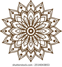 Decorative frame ornament in ethnic oriental style. Coloring book page.Circular pattern in form of mandala for Henna, Mehndi, tattoo, decoration