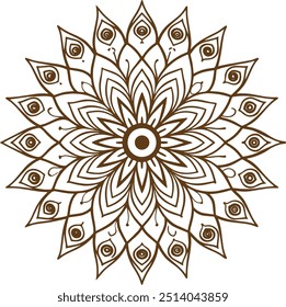 Decorative frame ornament in ethnic oriental style. Coloring book page.Circular pattern in form of mandala for Henna, Mehndi, tattoo, decoration