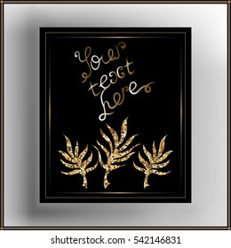 Decorative frame with ornament and lettering. Suitable for invitation, flyer, sticker, poster, banner, card,label, cover, web. Vector illustration.