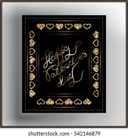 Decorative frame with ornament and lettering. Suitable for invitation, flyer, sticker, poster, banner, card,label, cover, web. Vector illustration.