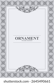 Decorative Frame with Ornate Border and Corner Flourishes Ornament