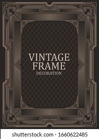 plantilla vintage de invitación de tarjeta de diseño decorativa con marco ornamentado 