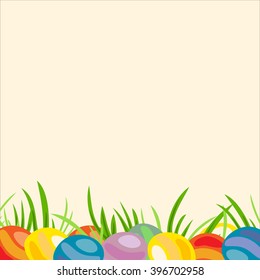 Decorative frame of painted Easter eggs.
