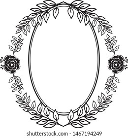 Decorative frame, pattern ornate with cute flowers, wallpaper of greeting card, invitation card. Vector