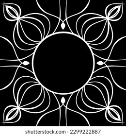 Decorative frame, pattern for printing on fabric, postcard design. Abstract vector element.