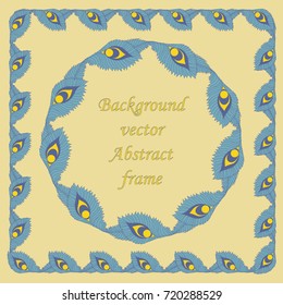 Decorative frame of peacock feathers