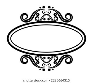 Decorative frame for photo, text or mirror on white background. Vector