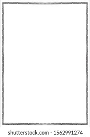 Decorative frame. Place for text. Black and white border. Template for photo, portrait, invitations and greeting cards. A4 sheet proportion