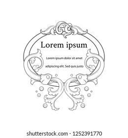 Decorative frame, place for text. Element for design.