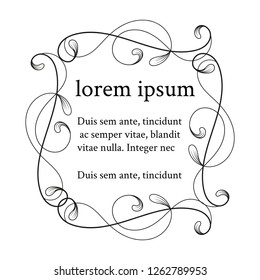 Decorative frame, place for text. Floral border.
