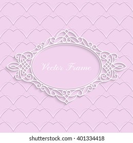 Decorative frame with place for text. Stylish invitation card. Elegant greeting card. Vector element of graphic design