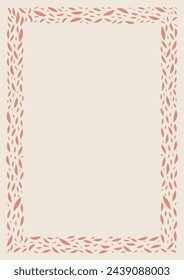 Decorative frame. Place for text. Template for photo, portrait, diploma, invitations and greeting cards. A4 sheet proportion.