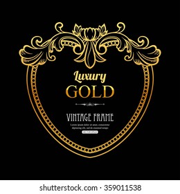 Decorative frame with place for text. Vector illustration