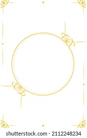 Decorative frame rectangular background with Ornamental golden design. Vector illustration on white background.